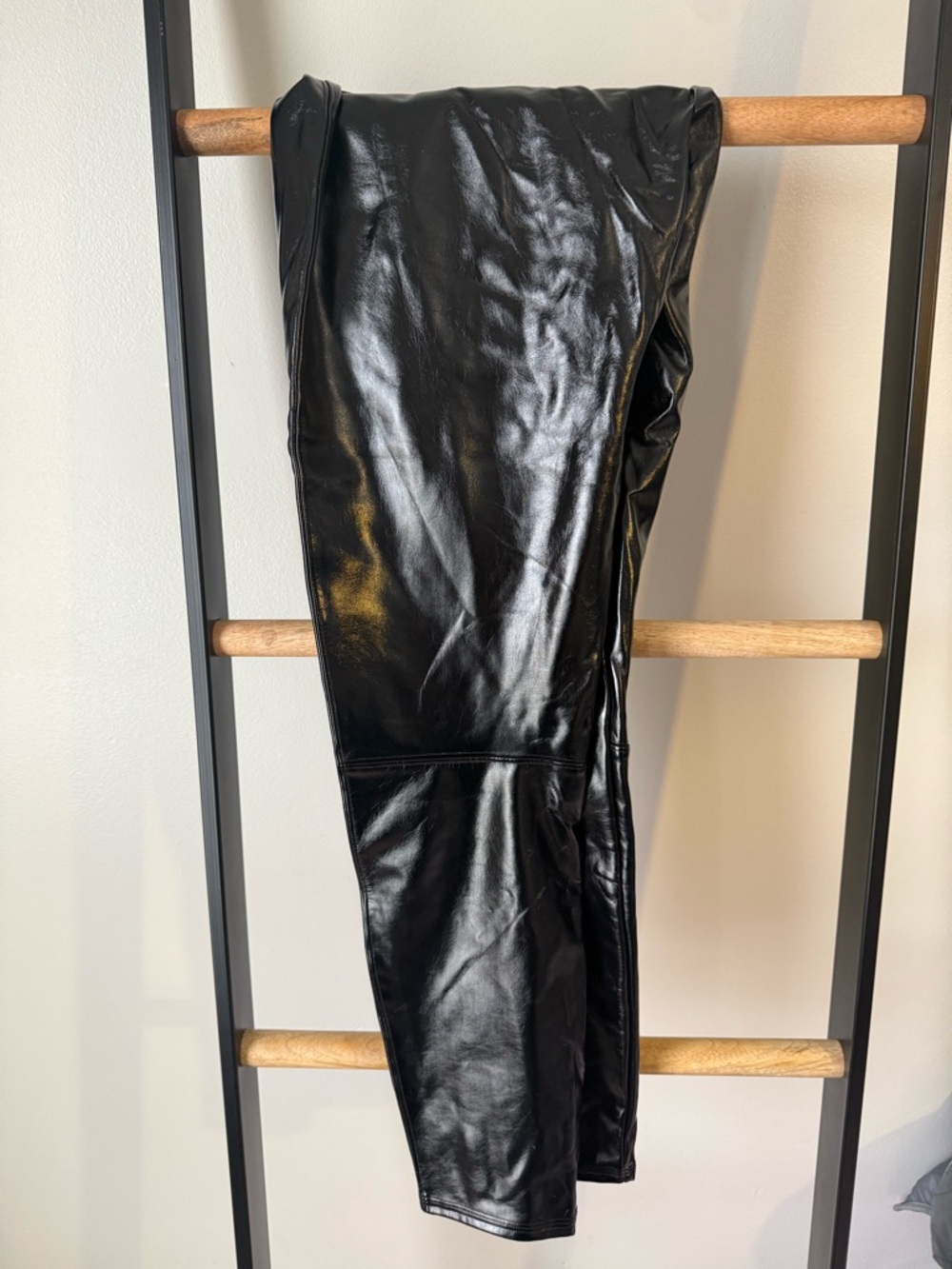SPANX Faux Leather High-Waist Leggings in Black